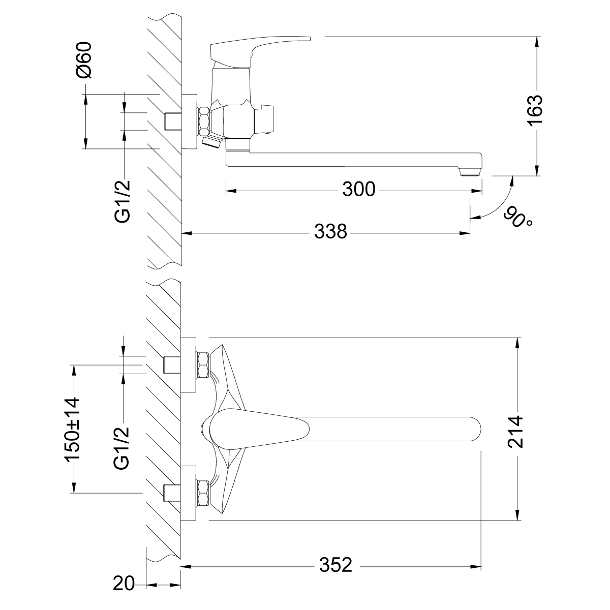 Смеситель Lemark Linara LM0451C универсальный, хром