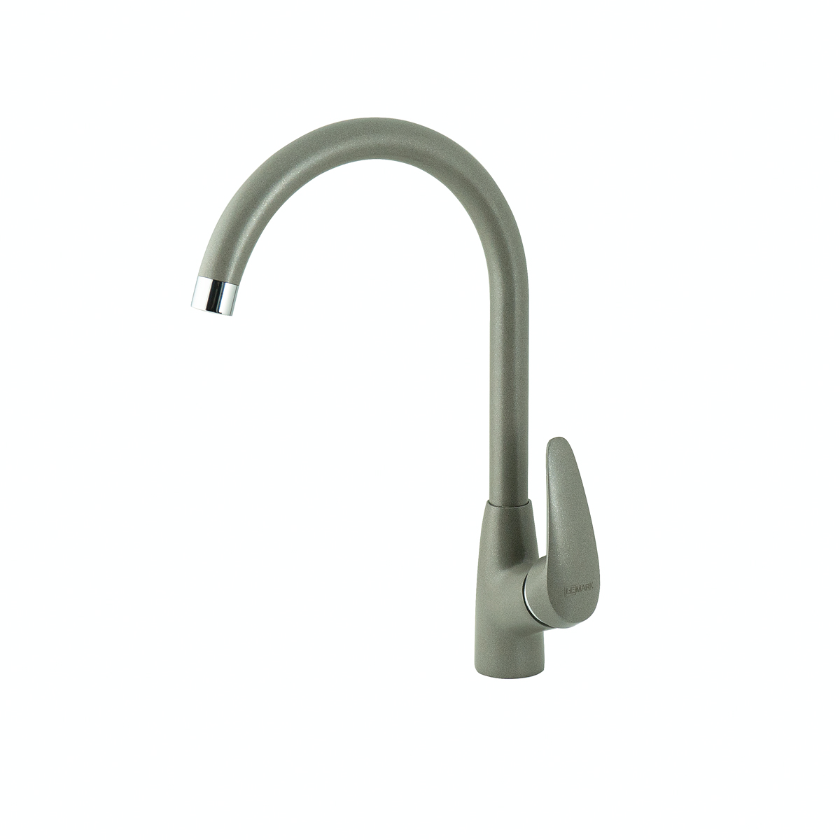 Смеситель Lemark LINARA LM0405PGS для кухни с высоким поворотным изливом, серый шёлк