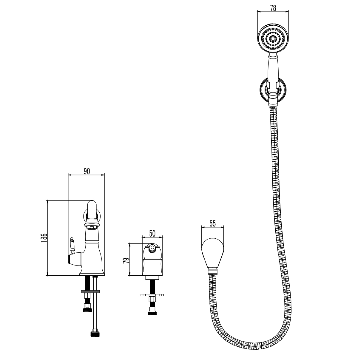 Смеситель Lemark Villa LM4847C на борт ванны, хром