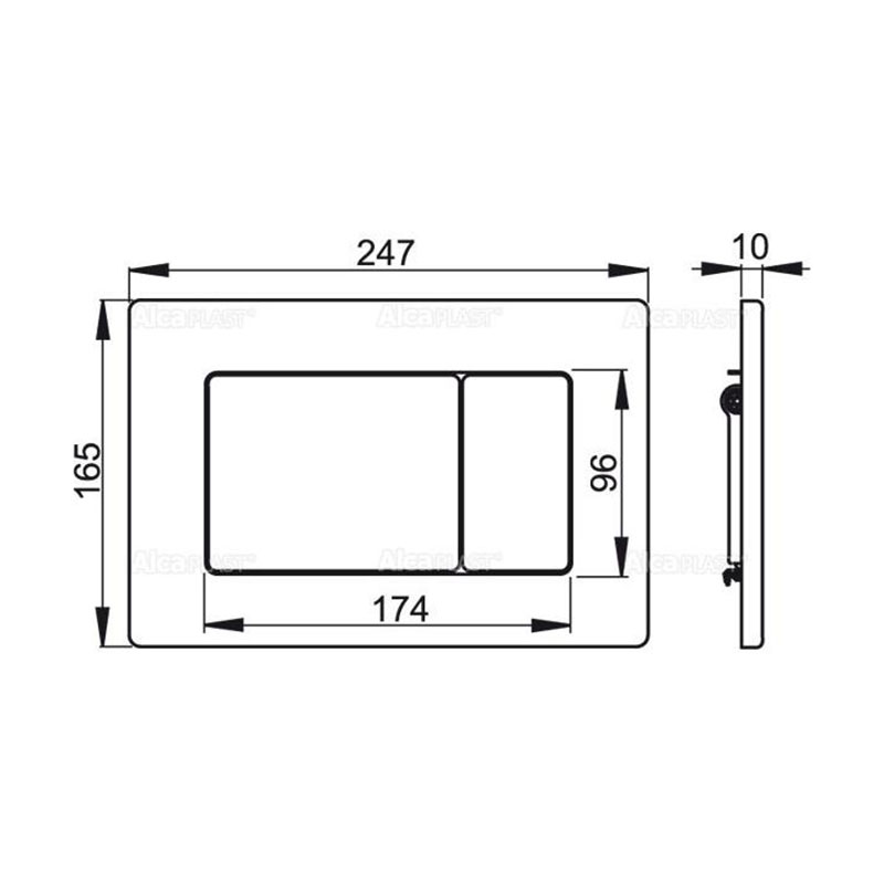 Кнопка управления AlcaPlast M279 Antivandal для скрытых систем инсталляции