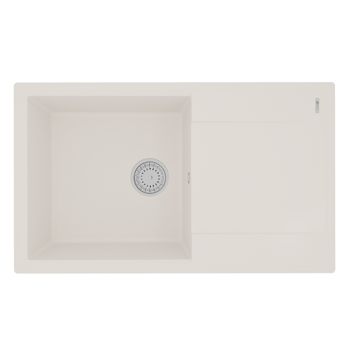 Мойка кухонная Lemark IMANDRA 840 врезная прямоугольная с крылом из кварцгранита, жасмин 