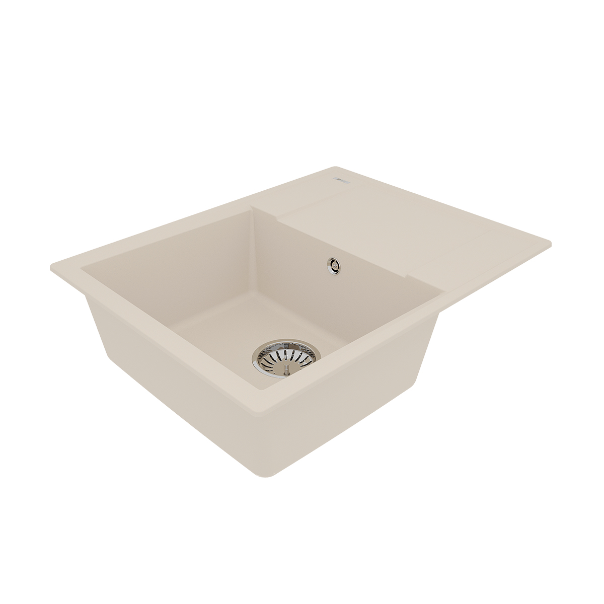 Мойка кухонная Lemark IMANDRA 640 врезная прямоугольная с крылом из кварцгранита, шампань 