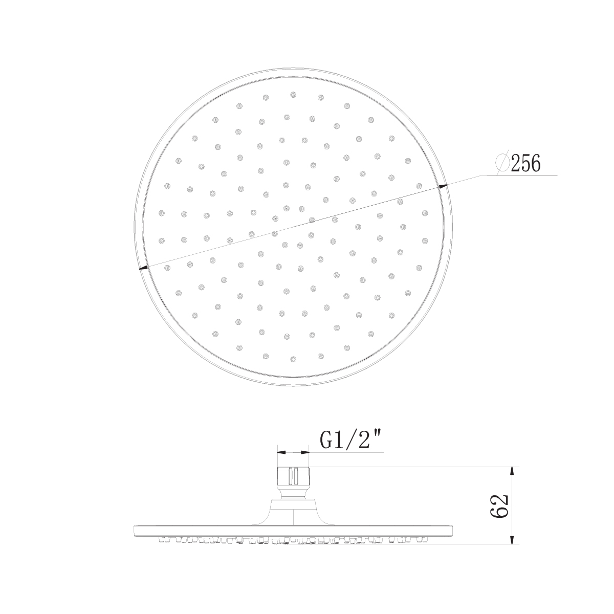 Душевая лейка Lemark LM8131C верхняя, круглая, Ø256 мм, блистер, хром
