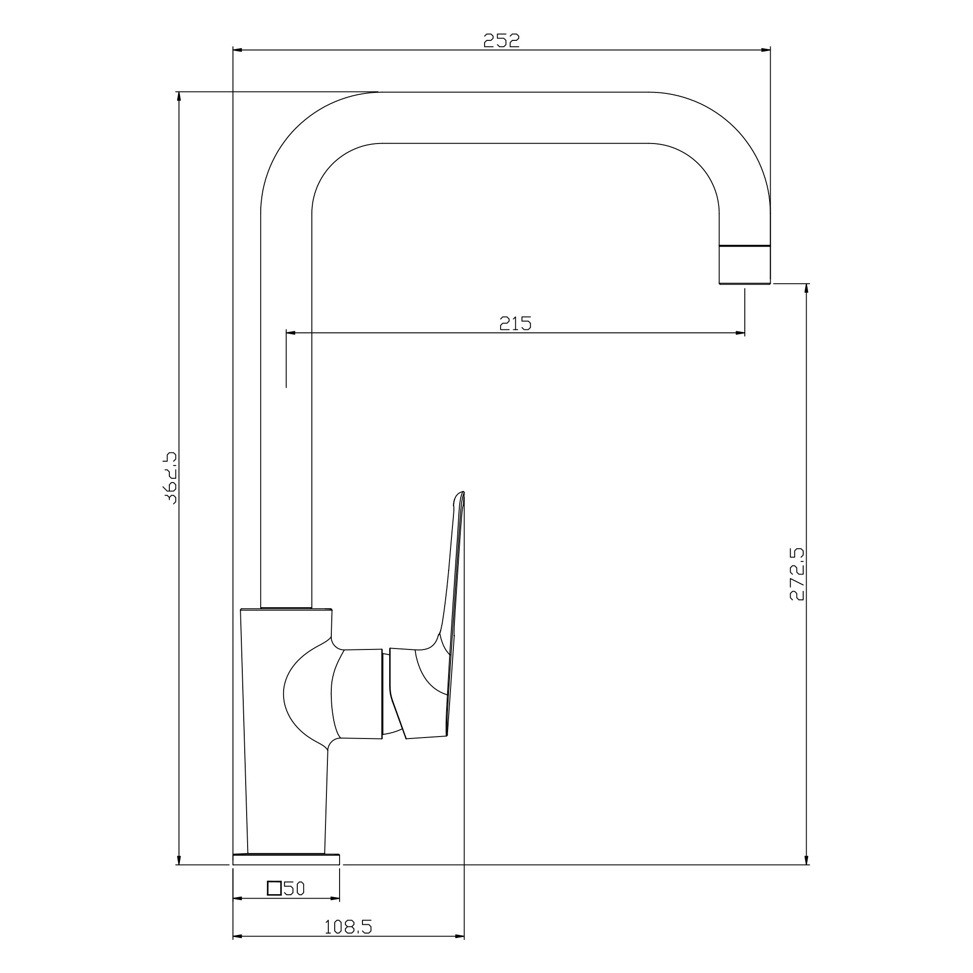 Смеситель Rossinka RS46-23 для кухни с поворотным изливом, хром