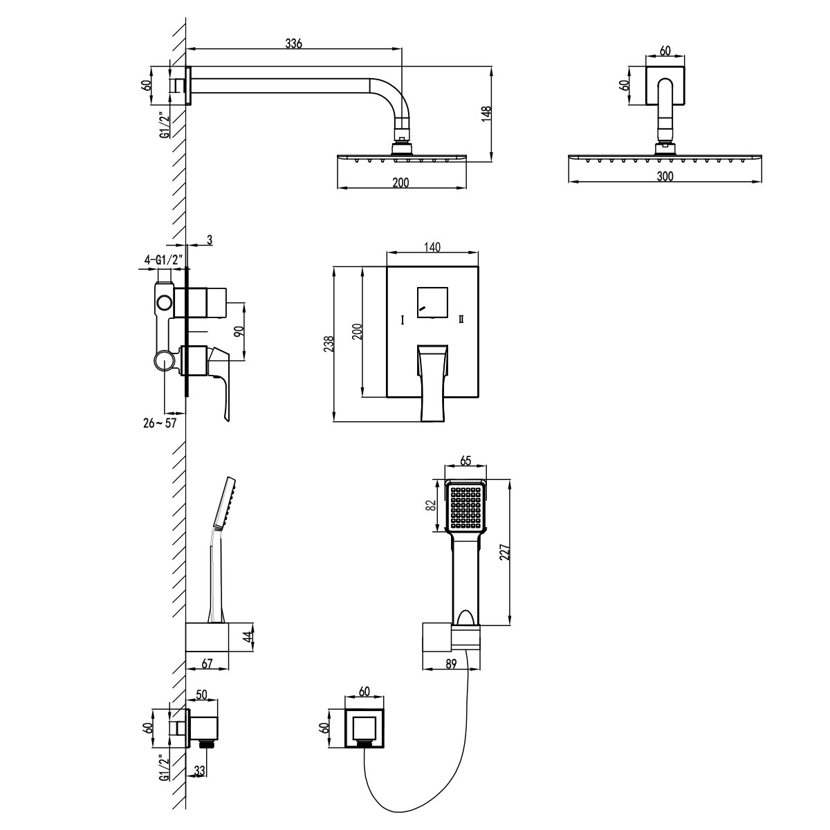 Смеситель Lemark Unit LM4529C для душа, встраиваемый, хром