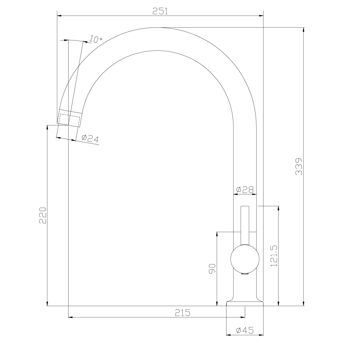 Смеситель Rossinka X25-23U для кухни, хром