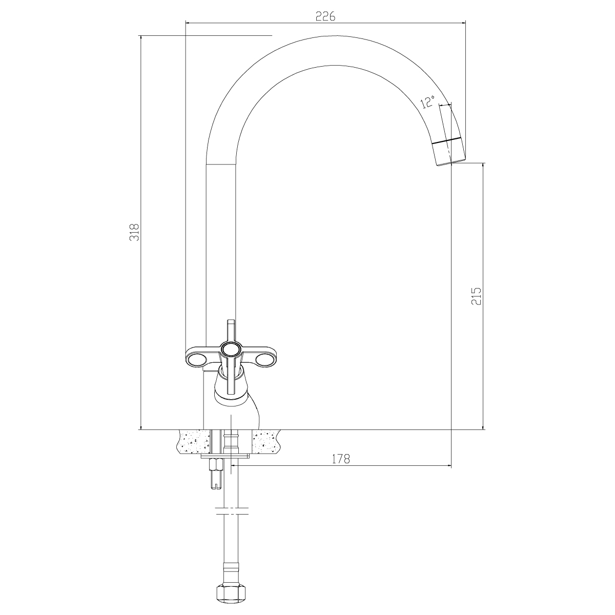Смеситель Rossinka RS42-72 для кухни, хром