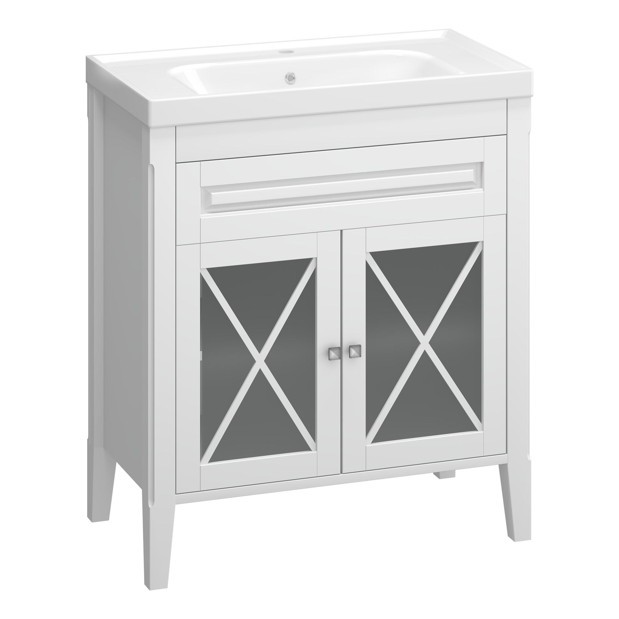 Тумба OPADIRIS Палермо 80, белый матовый (под раковину CeraStyle FRAME 80)