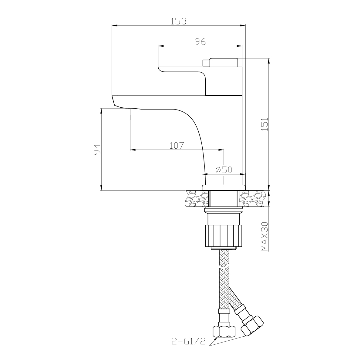 Смеситель термостатический Rossinka RS50-11 для раковины, хром