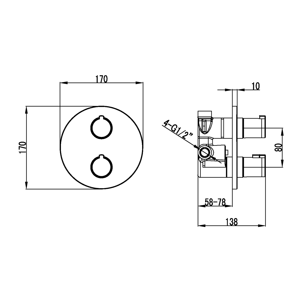 Смеситель Lemark Yeti LM7827C для ванны и душа, встраиваемый, хром