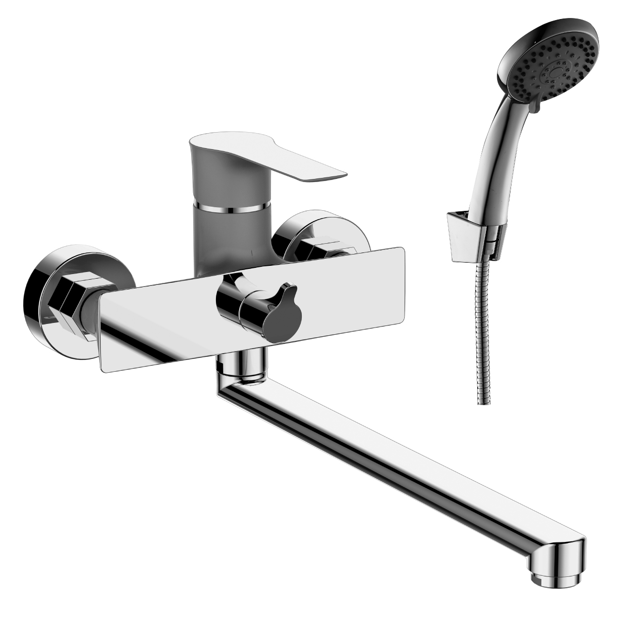 Смеситель Rossinka RS35-32PC для ванны универсальный, хром/перламутр