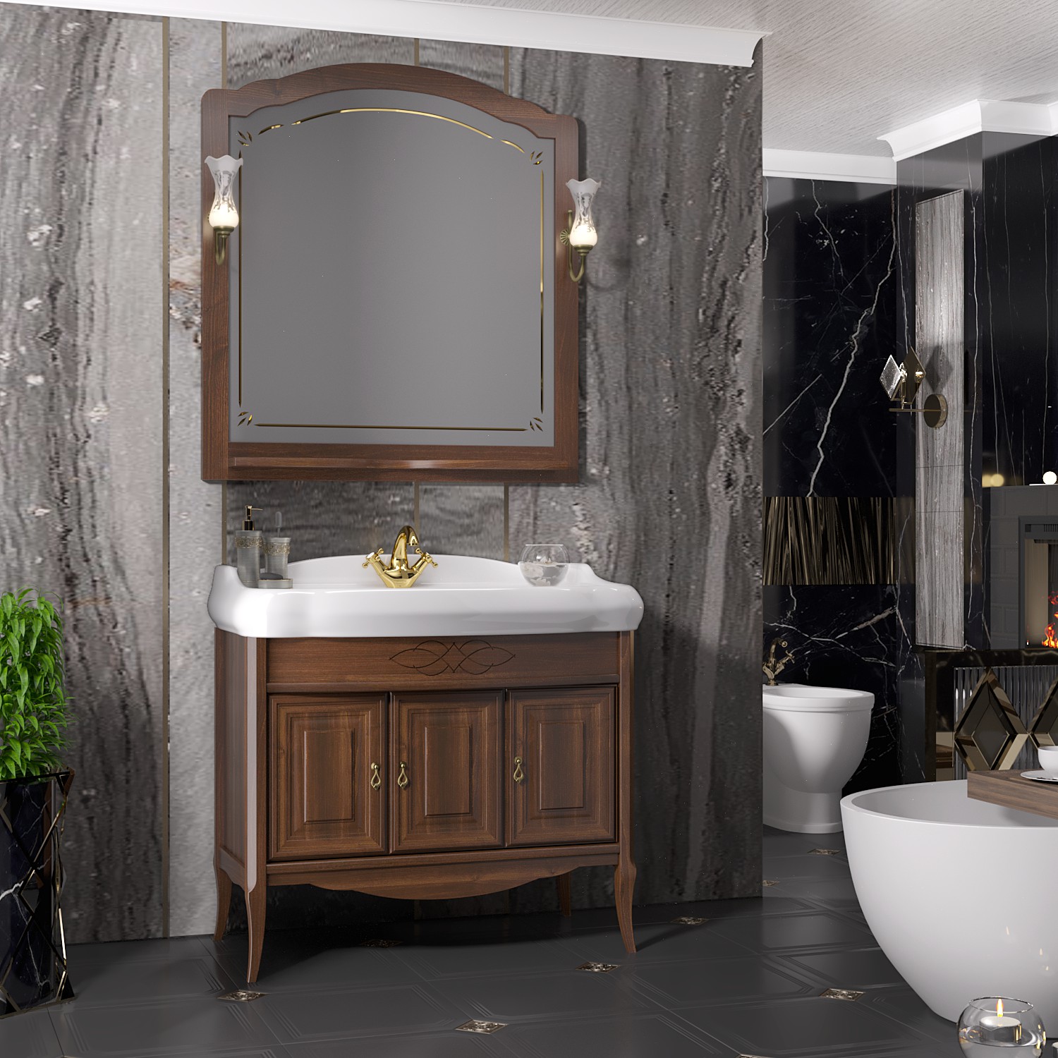 Зеркало OPADIRIS Лоренцо 100, светлый орех, с выключателем, вар. 3