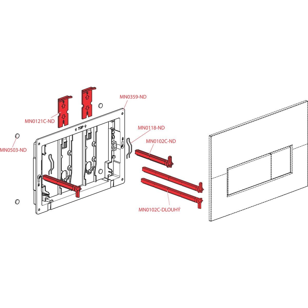 Кнопка управления AlcaPlast M578 для скрытых систем инсталляции, черный-мат