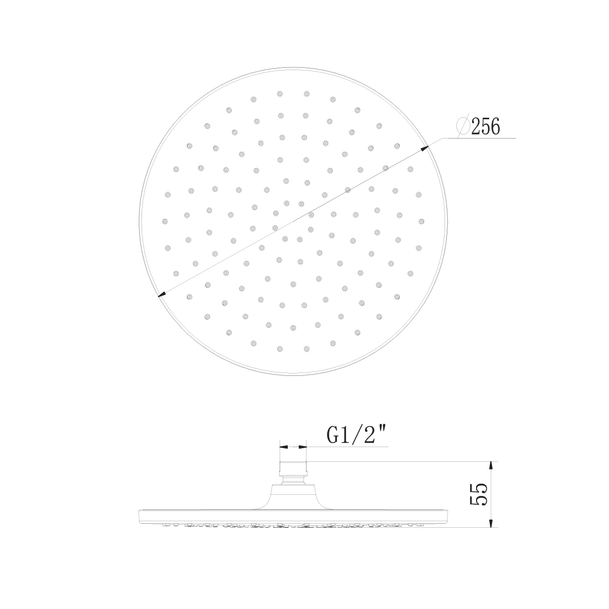 Душевая лейка Lemark LM8132C верхняя, круглая, Ø256 мм, блистер, хром
