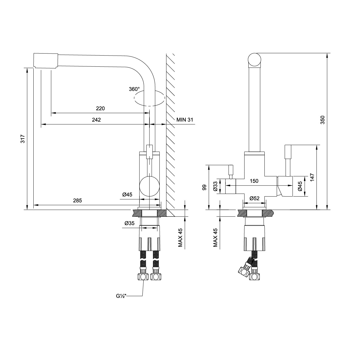 Смеситель Lemark Expert LM5060S для кухни  с подключением к фильтру с питьевой водой, матовый