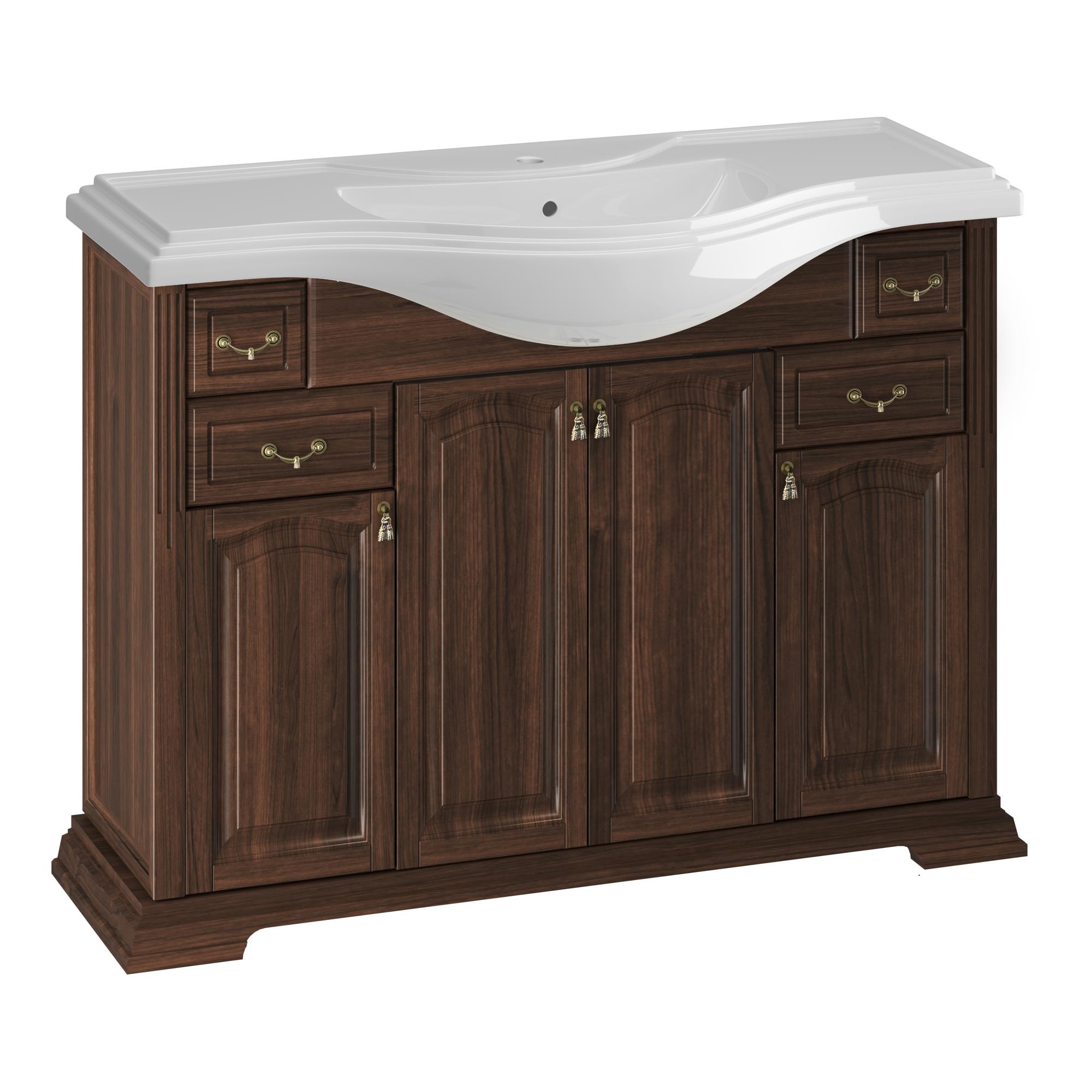 Тумба OPADIRIS Риспекто 120, орех антикварный (нагал) (под раковину Kirovit Классик 120)