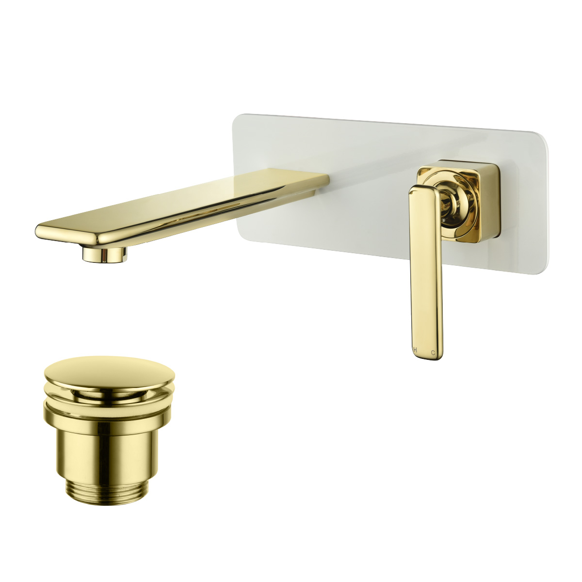 Смеситель Lemark Mista LM6426WG для раковины, встраиваемый, белый/золото