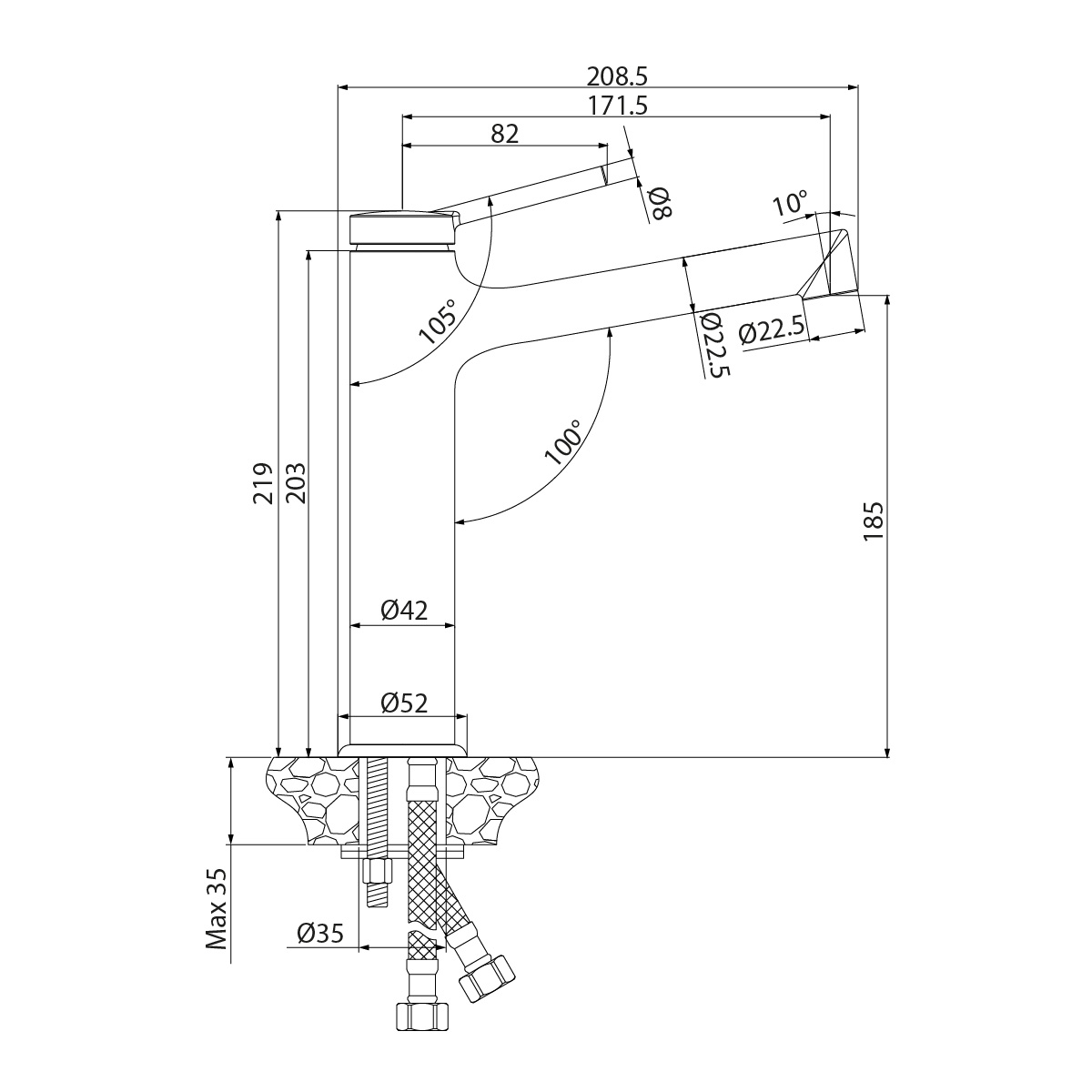 Смеситель Lemark Minima LM3837C для раковины, хром