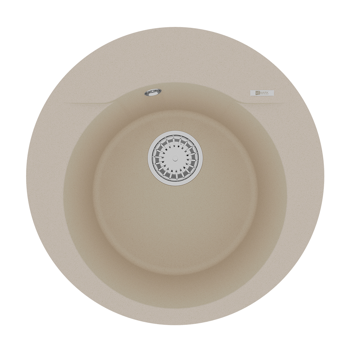Мойка кухонная Lemark SULA 500 врезная круглая из кварцгранита, бежевый
