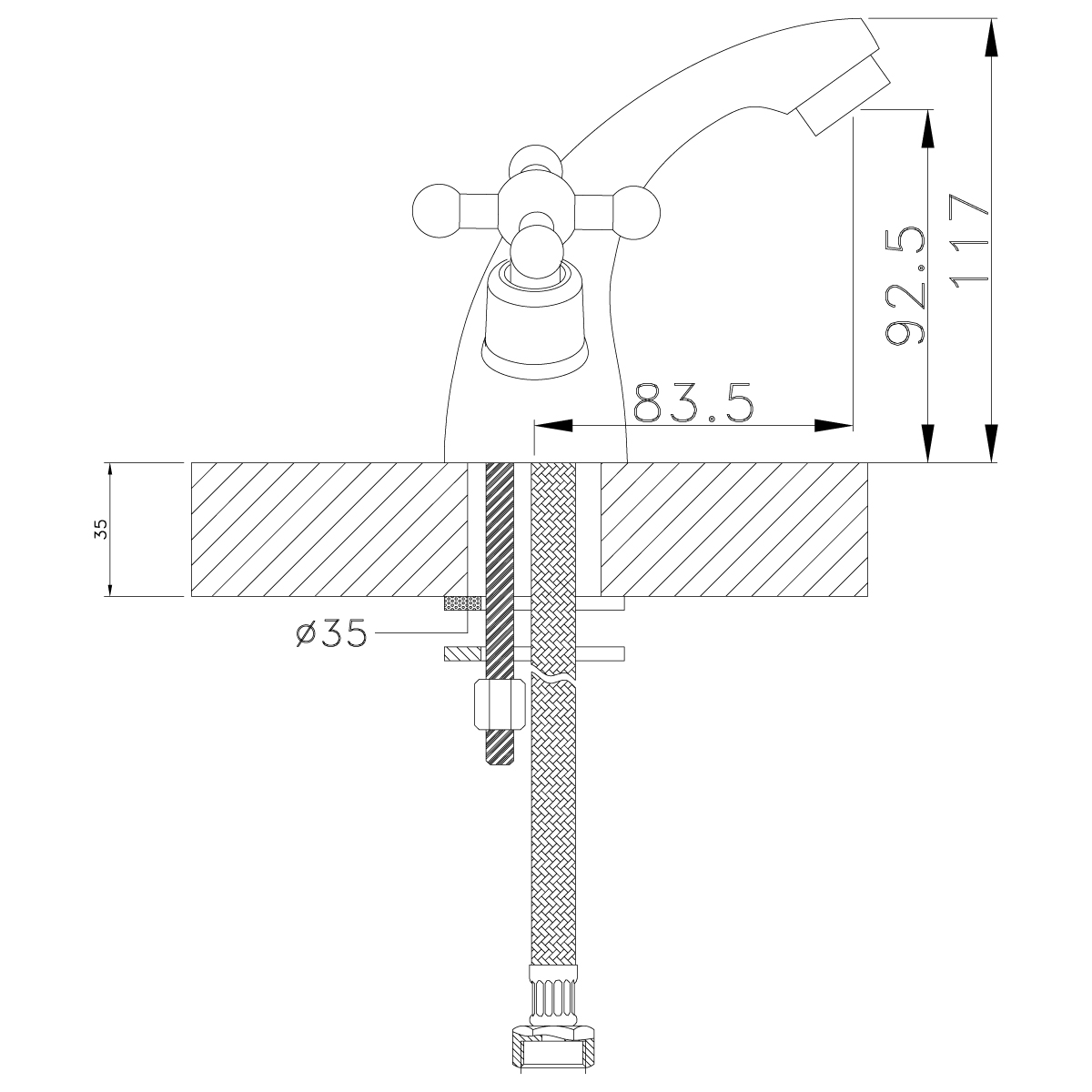 Смеситель Rossinka G02-61 для раковины, хром