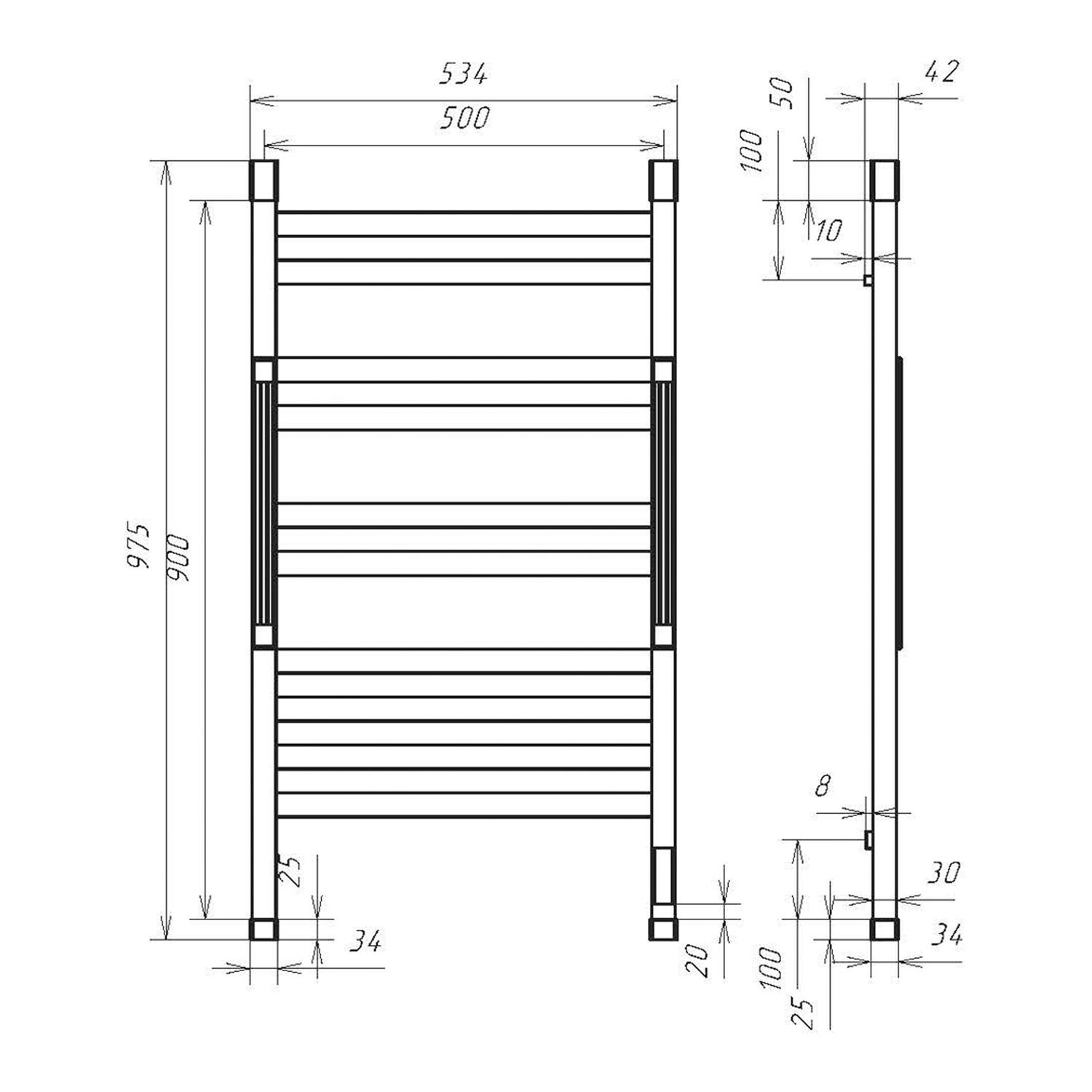 Полотенцесушитель электрический OPADIRIS Риспекто OS39359WA 2 крючка, белый матовый/антикварный орех