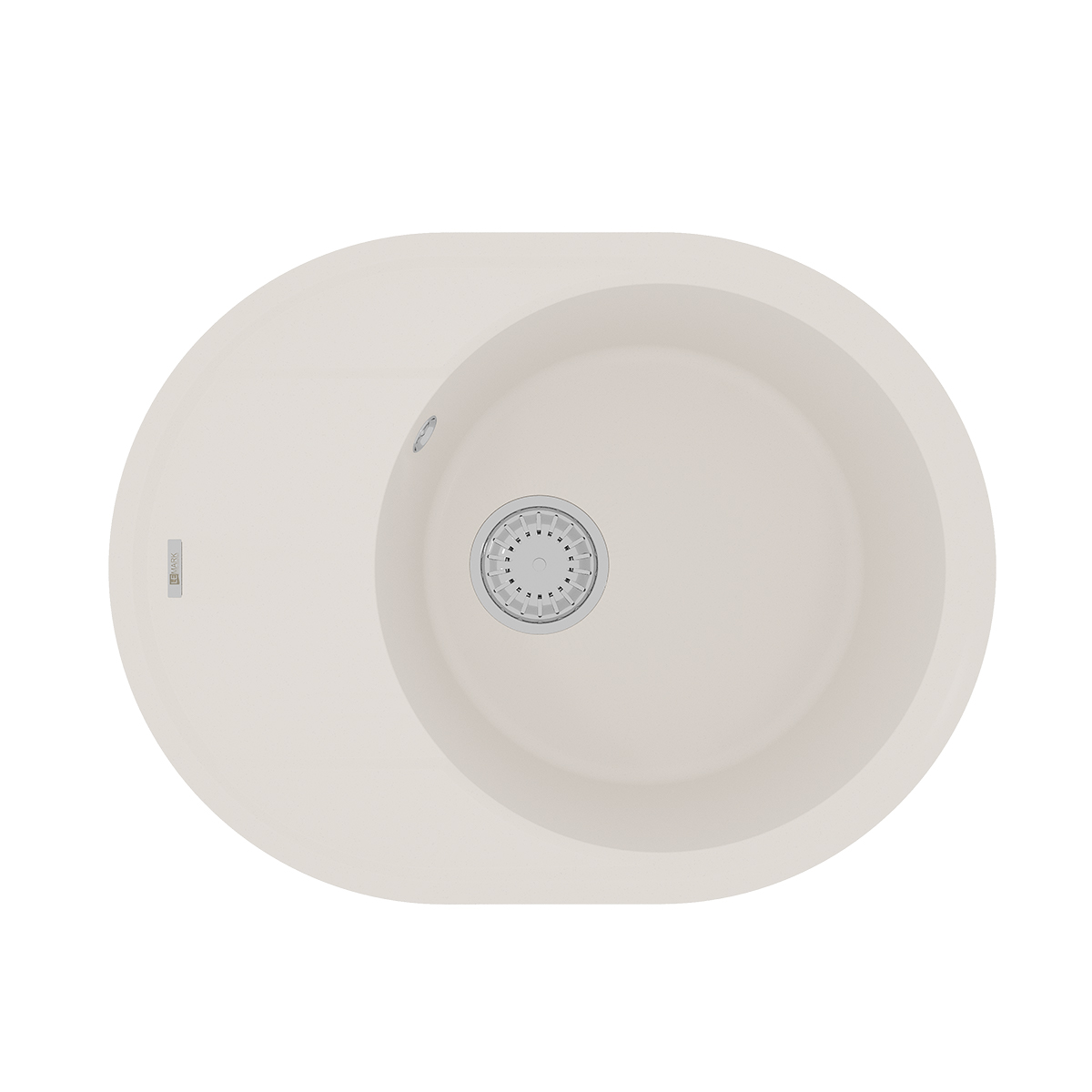 Мойка кухонная Lemark LACHA 620 врезная овальная с крылом из кварцгранита, жасмин