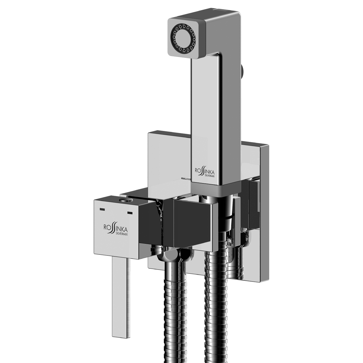 Смеситель Rossinka X25-53 с гигиеническим душем встраиваемый, хром