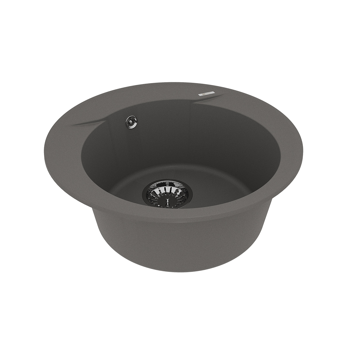 Мойка кухонная Lemark SULA 500 врезная круглая из кварцгранита, серый шёлк