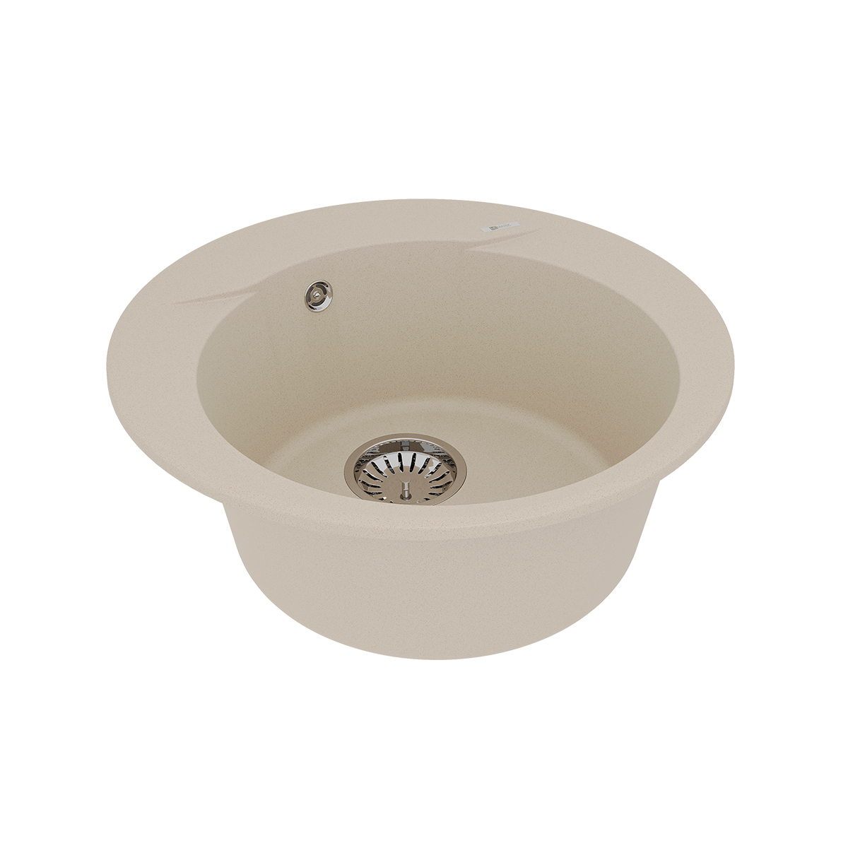 Мойка кухонная Lemark SULA 500 врезная круглая из кварцгранита, бежевый