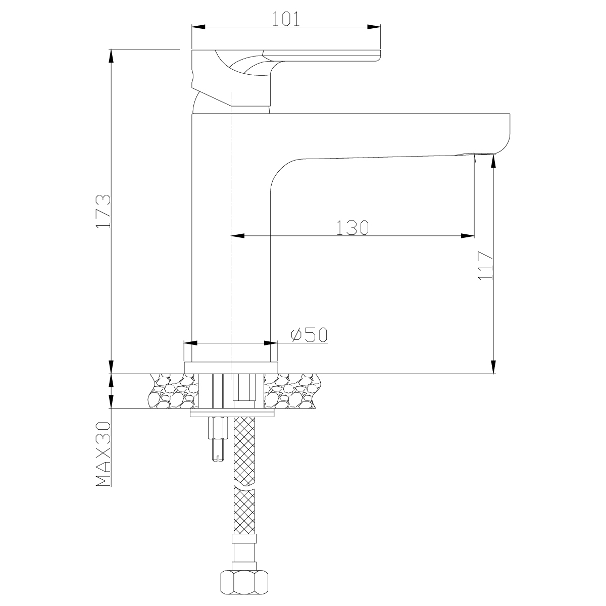 Смеситель Rossinka RS33-13 для раковины, хром