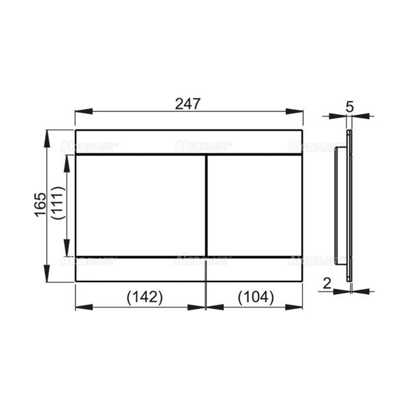 Кнопка управления AlcaPlast FUN для скрытых систем инсталляции, alunox-мат