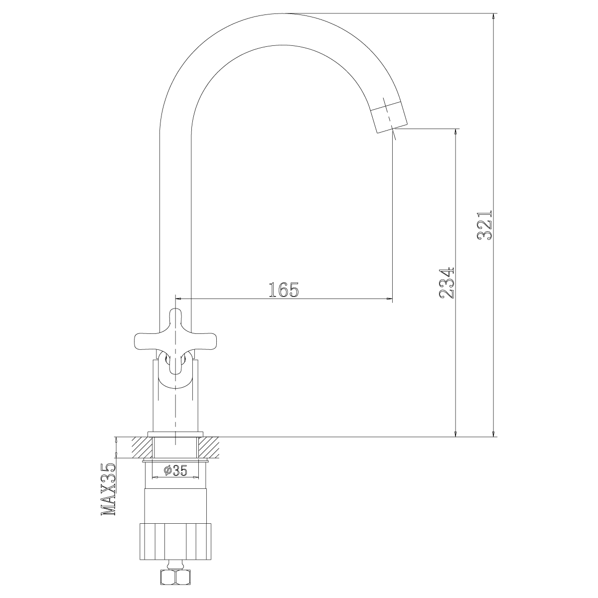 Смеситель Rossinka RS39-72U для раковины, хром