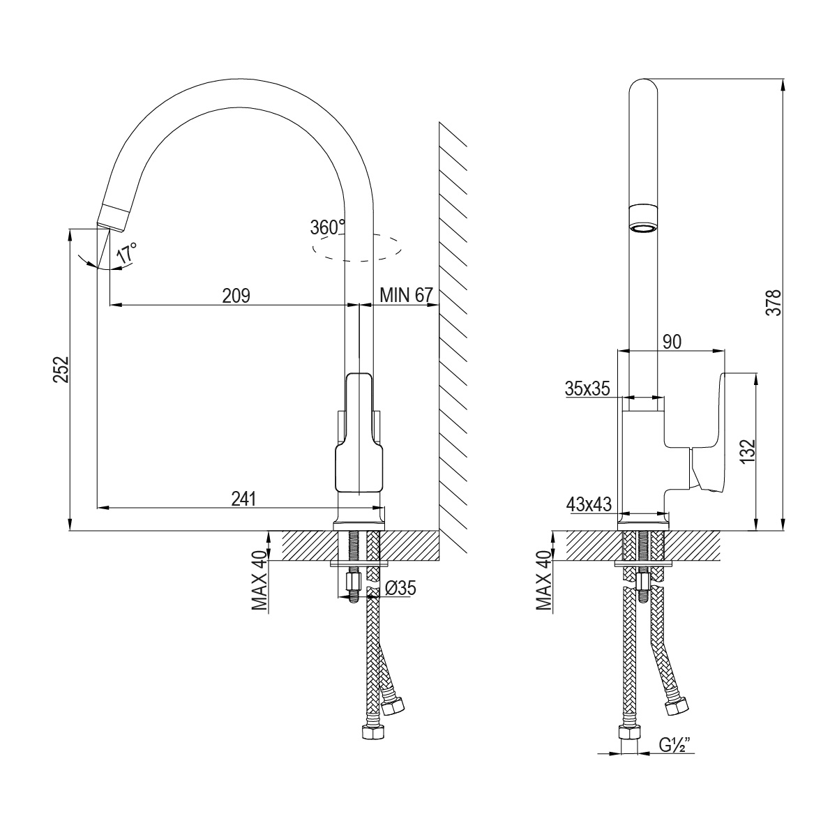 Смеситель Lemark Basis LM3605C для кухни, хром