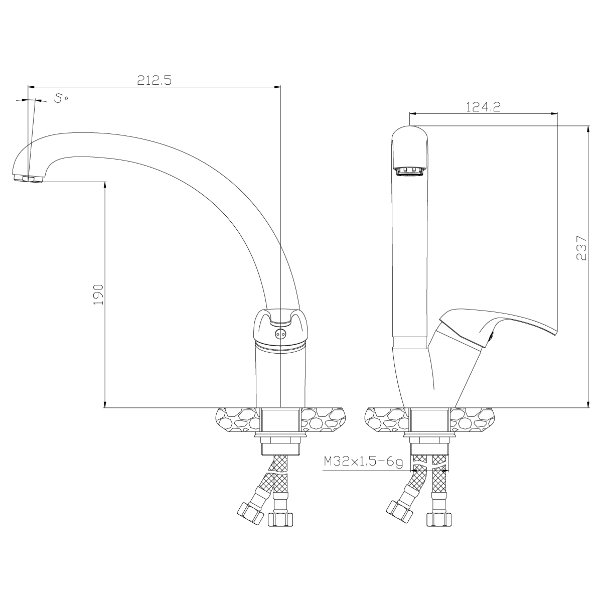 Смеситель Rossinka Y35-23U для кухни, хром