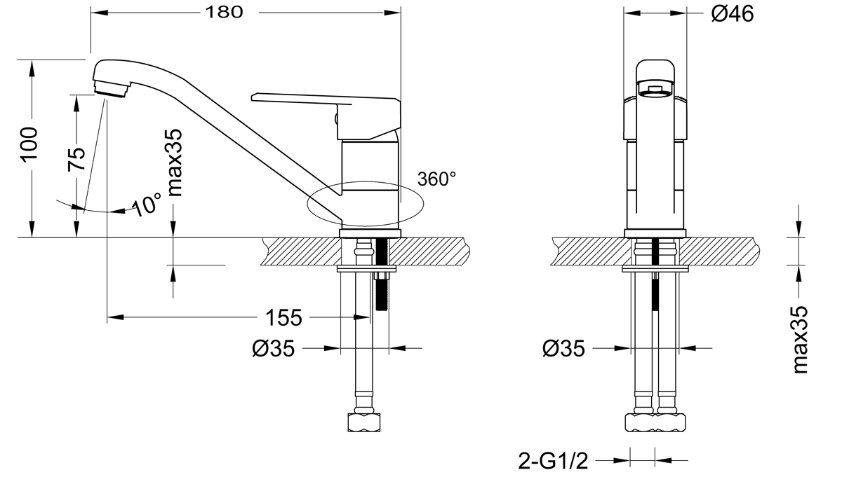 Смеситель Lemark Point LM0307C для раковины, хром