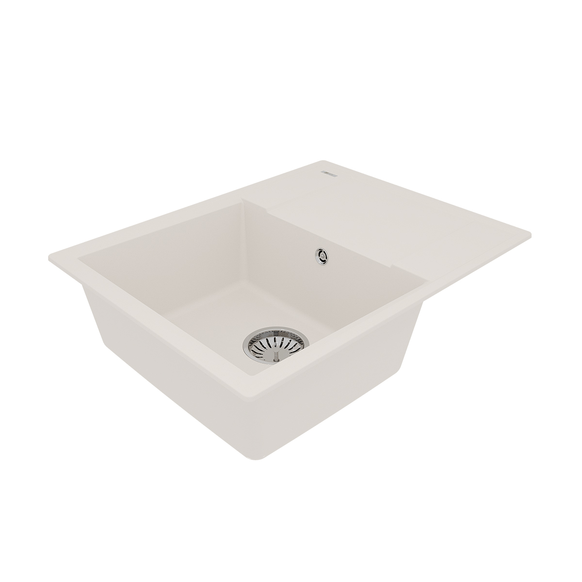 Мойка кухонная Lemark IMANDRA 640 врезная прямоугольная с крылом из кварцгранита, жасмин 