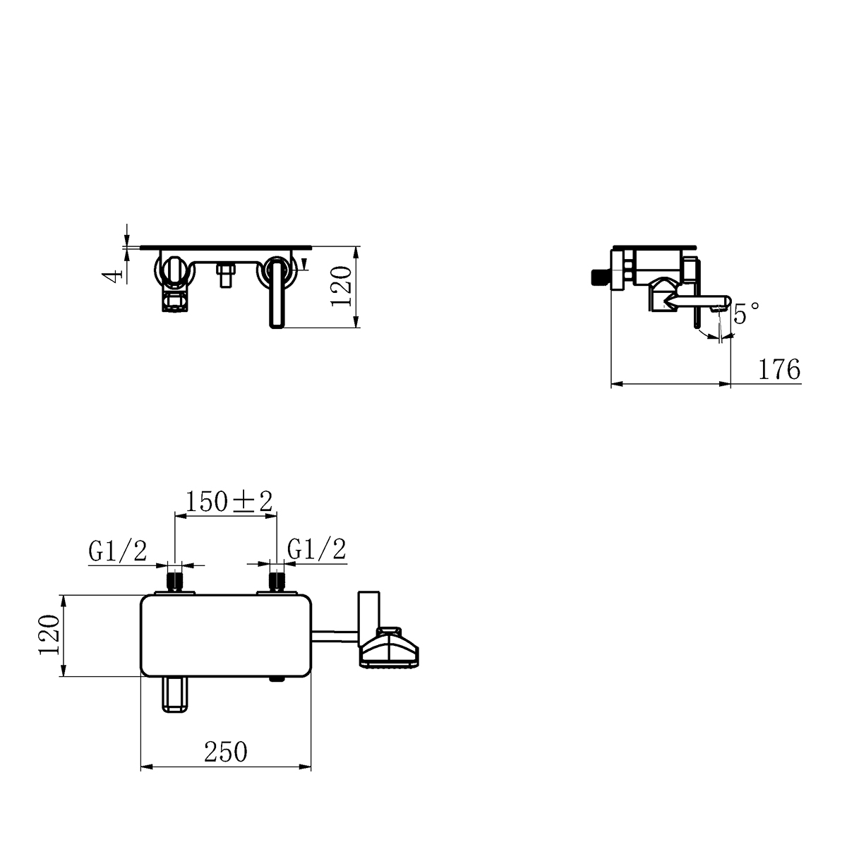 Смеситель Lemark Mista LM6414WG для ванны, белый/золото