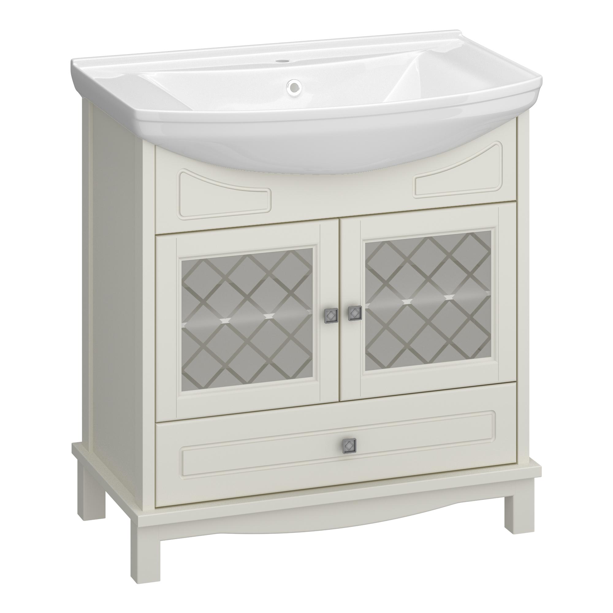 Тумба OPADIRIS Омега 75, слоновая кость (под раковину Kirovit Стиль 75)