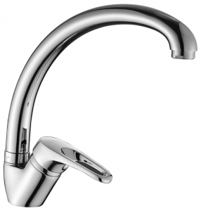 Смеситель DECOROOM DR21021 одноручный  для кухни с высоким поворотным изливом, хром