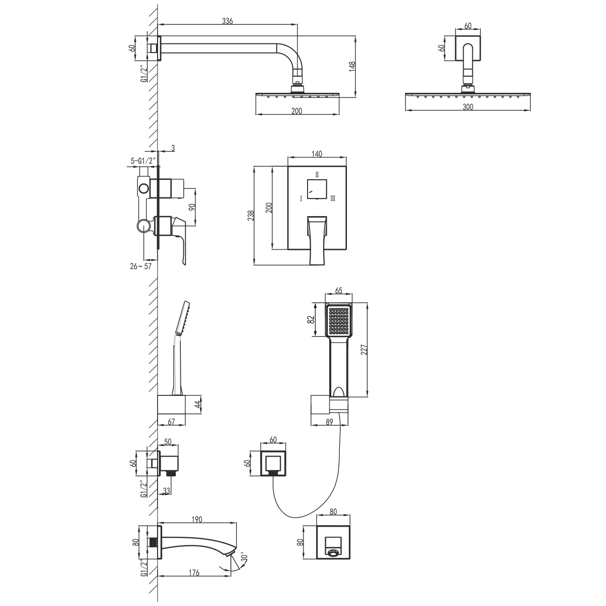 Смеситель Lemark Unit LM4522C для ванны и душа, встраиваемый, хром