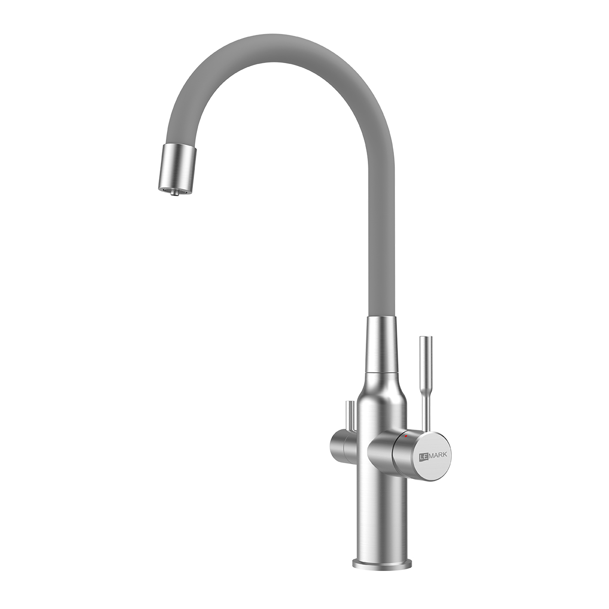 Смеситель Lemark Expert LM5083S-Gray для кухни с подключением к фильтру, сталь/серый