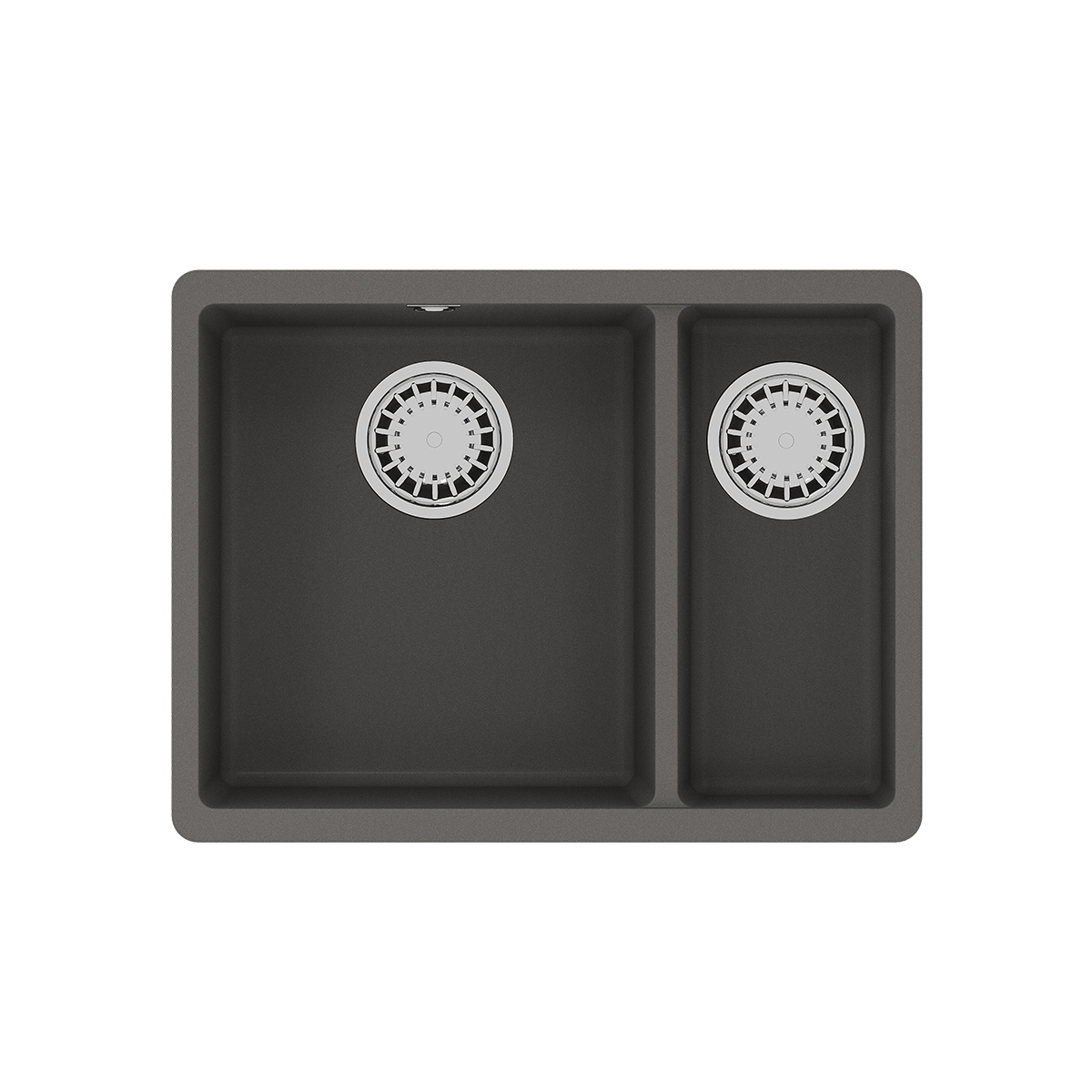 Мойка кухонная Lemark SINARA 550.2-U подстольного монтажа с доп.чашей из кварцгранита, серый шёлк