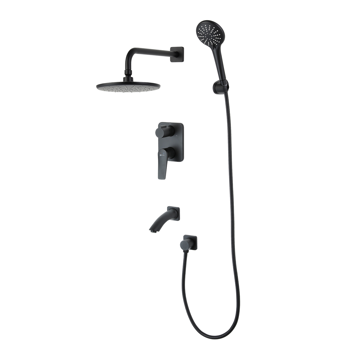 Смеситель Lemark Bronx LM3722BL для ванны и душа, встраиваемый, черный