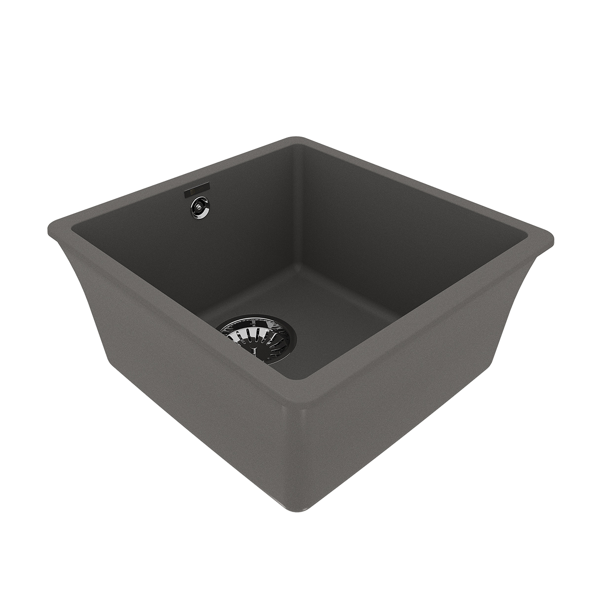 Мойка кухонная Lemark SINARA 400-U подстольного монтажа из кварцгранита, серый шёлк