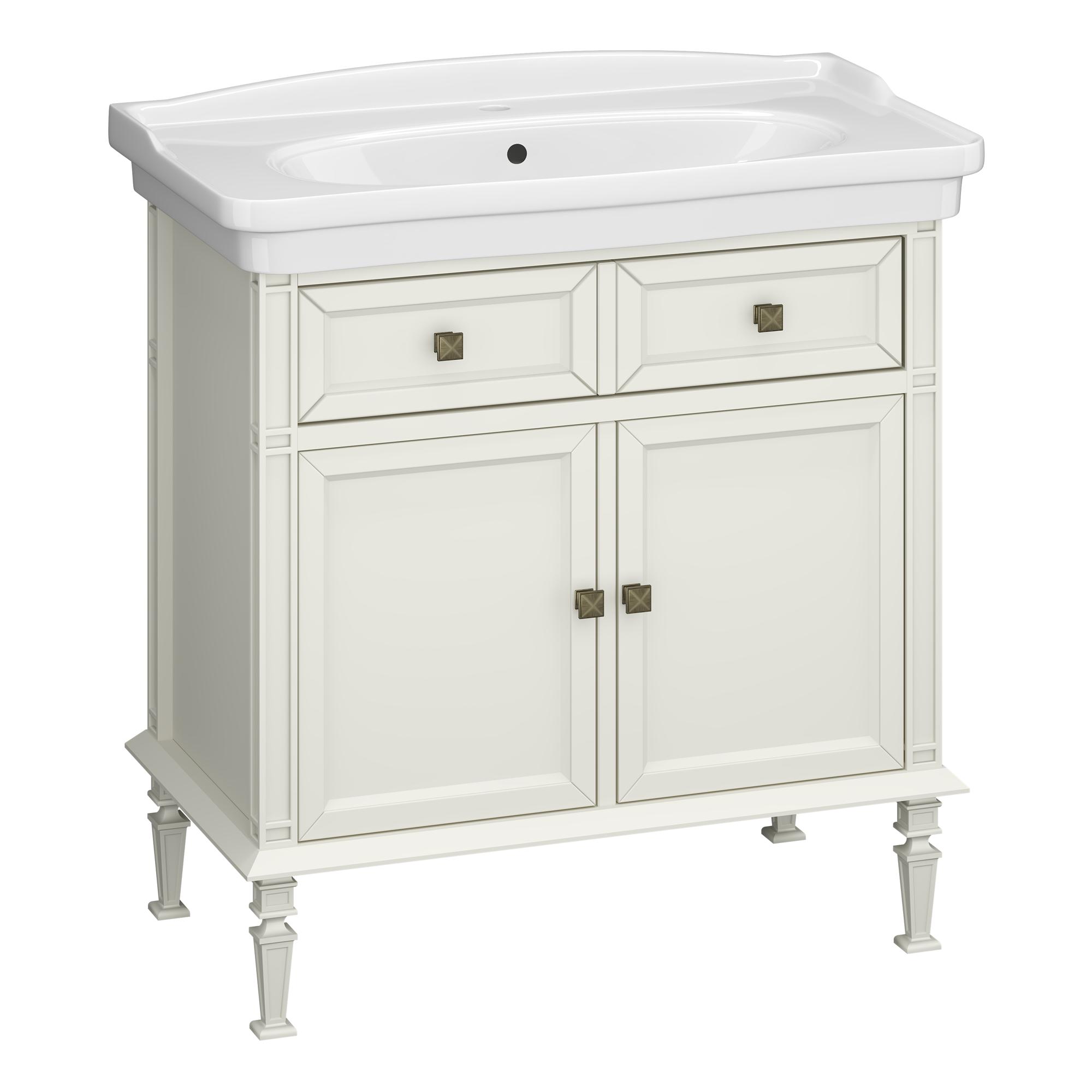 Тумба OPADIRIS Кантара 85, слоновая кость, вар. 2 (под раковину Kirovit Модерн 85)