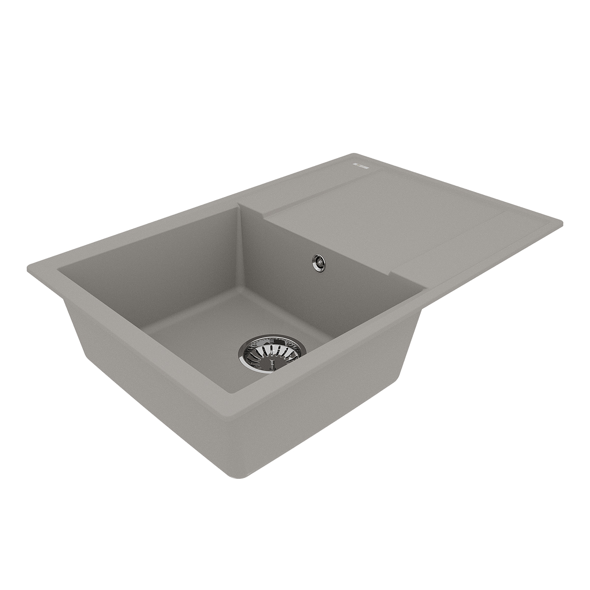 Мойка кухонная Lemark IMANDRA 760 врезная прямоугольная с крылом из кварцгранита, грей