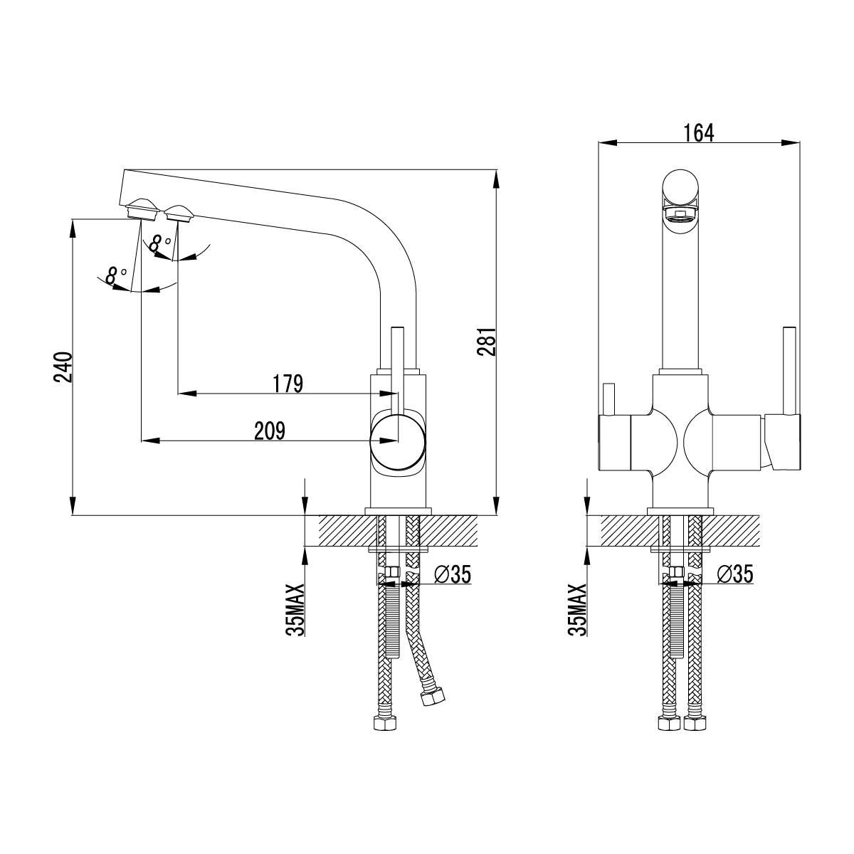 Смеситель Lemark Comfort LM3061C для кухни  с подключением к фильтру, хром