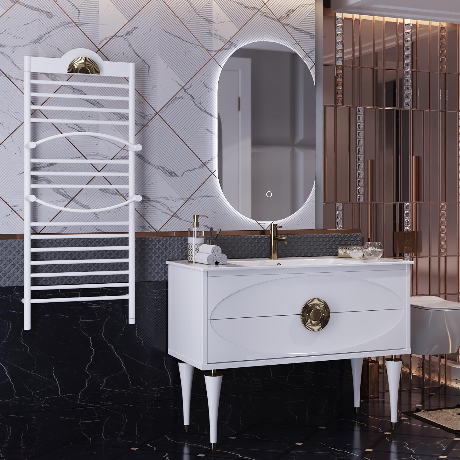 Полотенцесушитель электрический OPADIRIS Ибица OS17353WG белый матовый/белый, золото