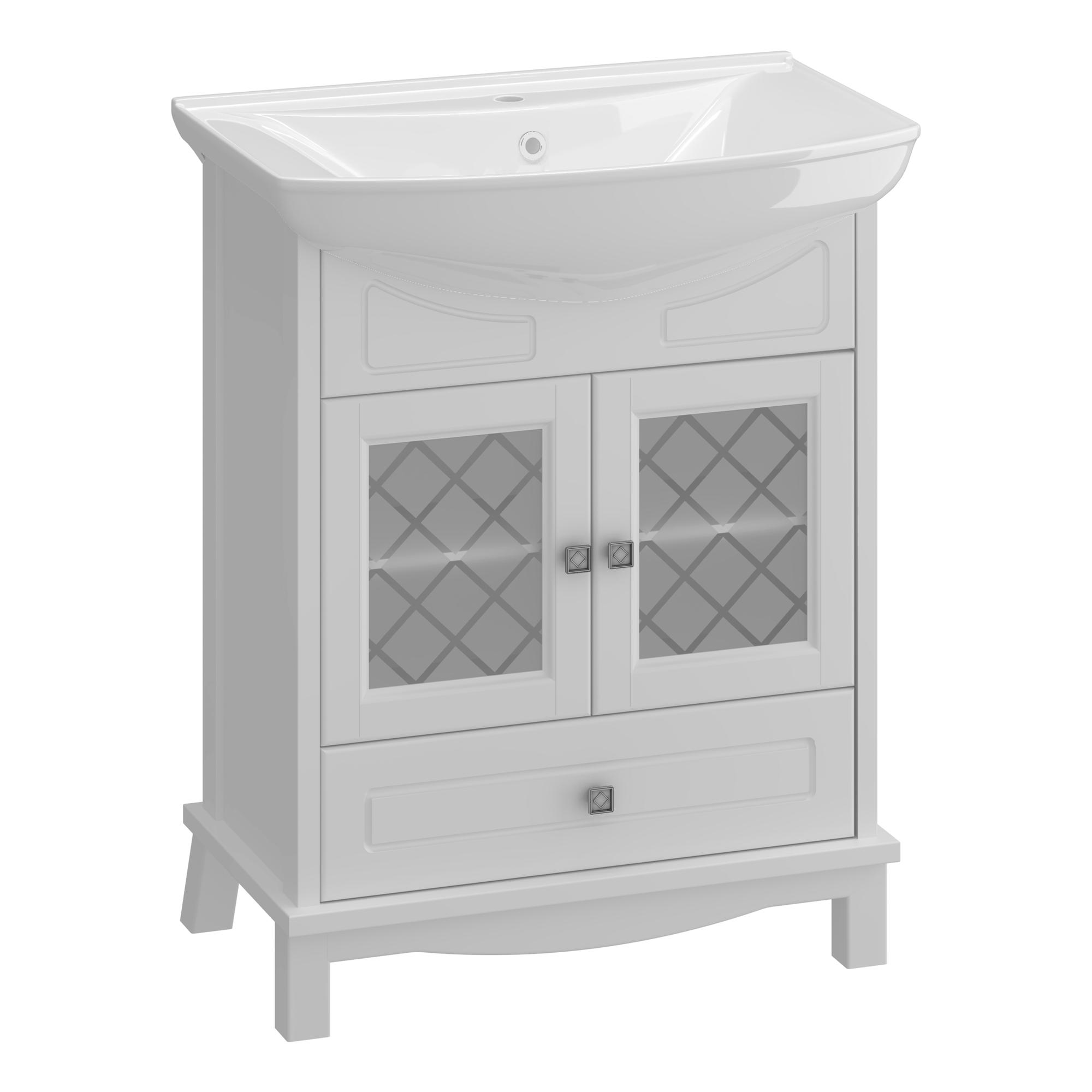 Тумба OPADIRIS Омега 65, белый матовый (под раковину Kirovit Стиль 65)