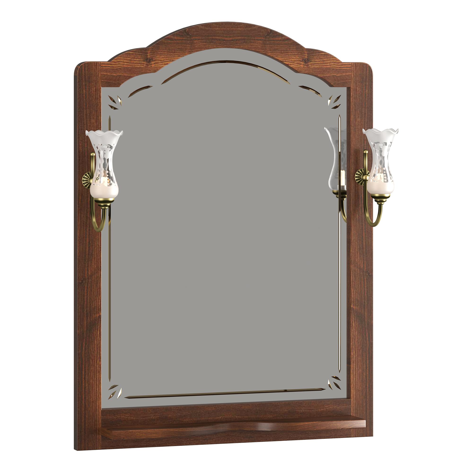 Зеркало OPADIRIS Лоренцо 80, светлый орех, с выключателем, вар. 3